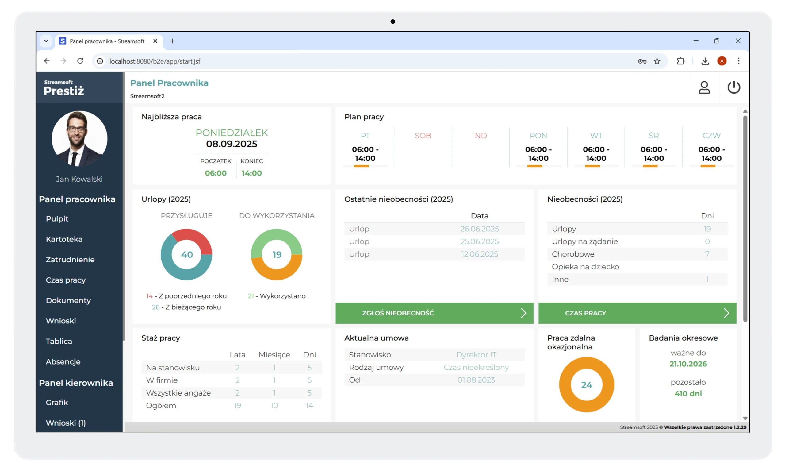 Aplikacja Panel pracownika 1 Streamsoft Kraków