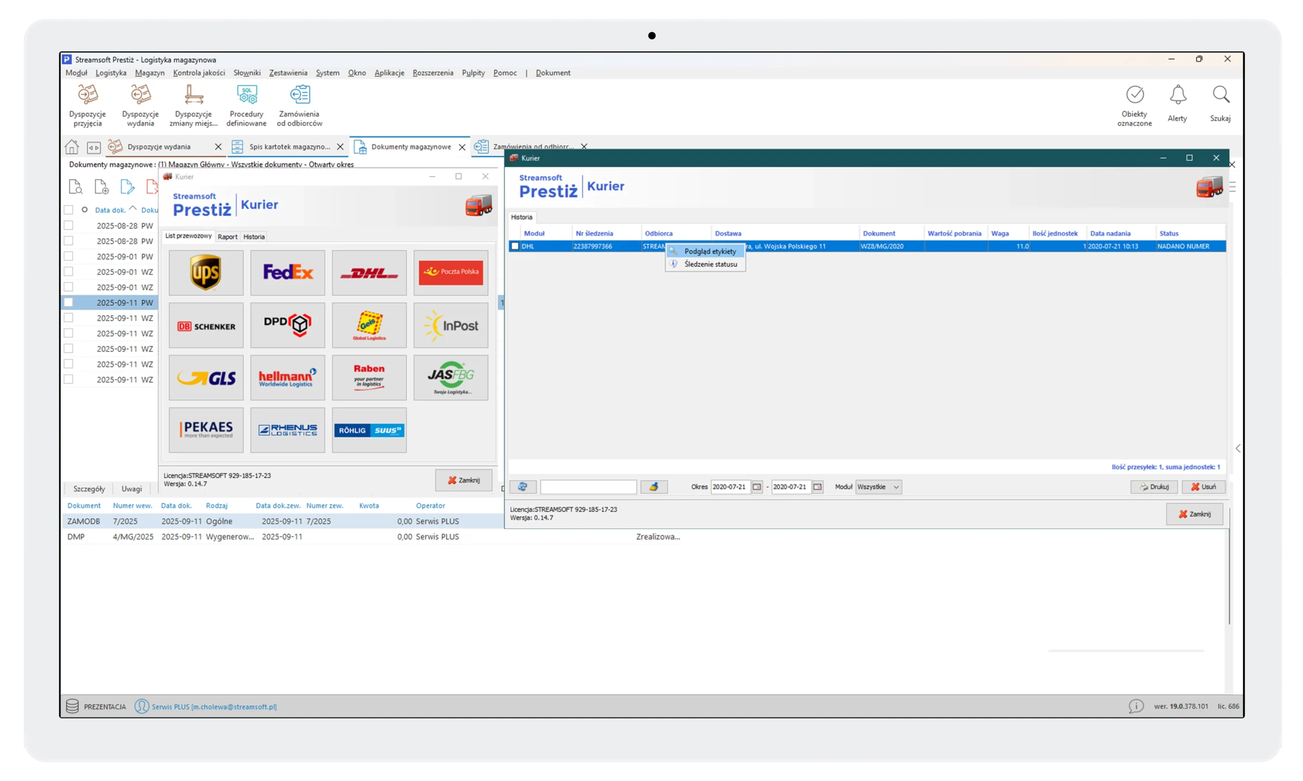 Aplikacja kurier 1 Streamsoft Kraków