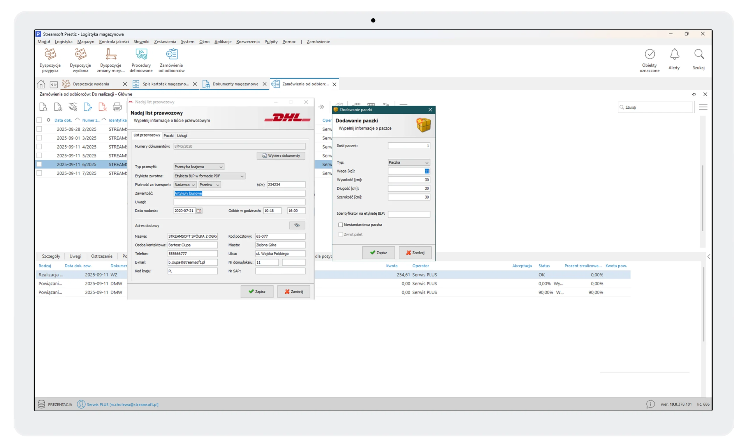 Aplikacja kurier 2 Streamsoft Kraków