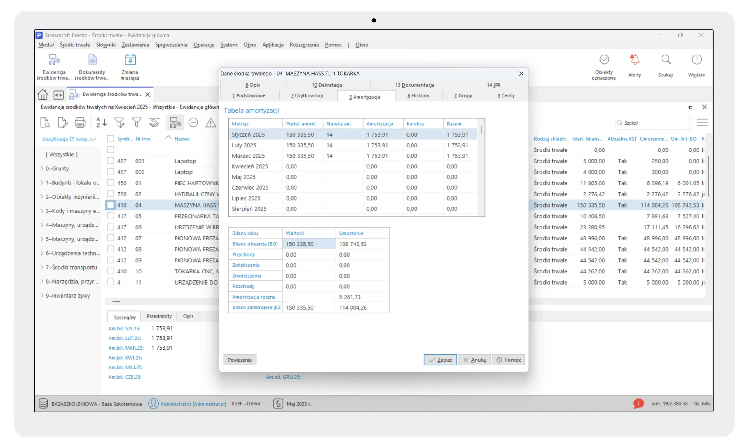 Moduł Środki trwałe 3 Streamsoft Kraków