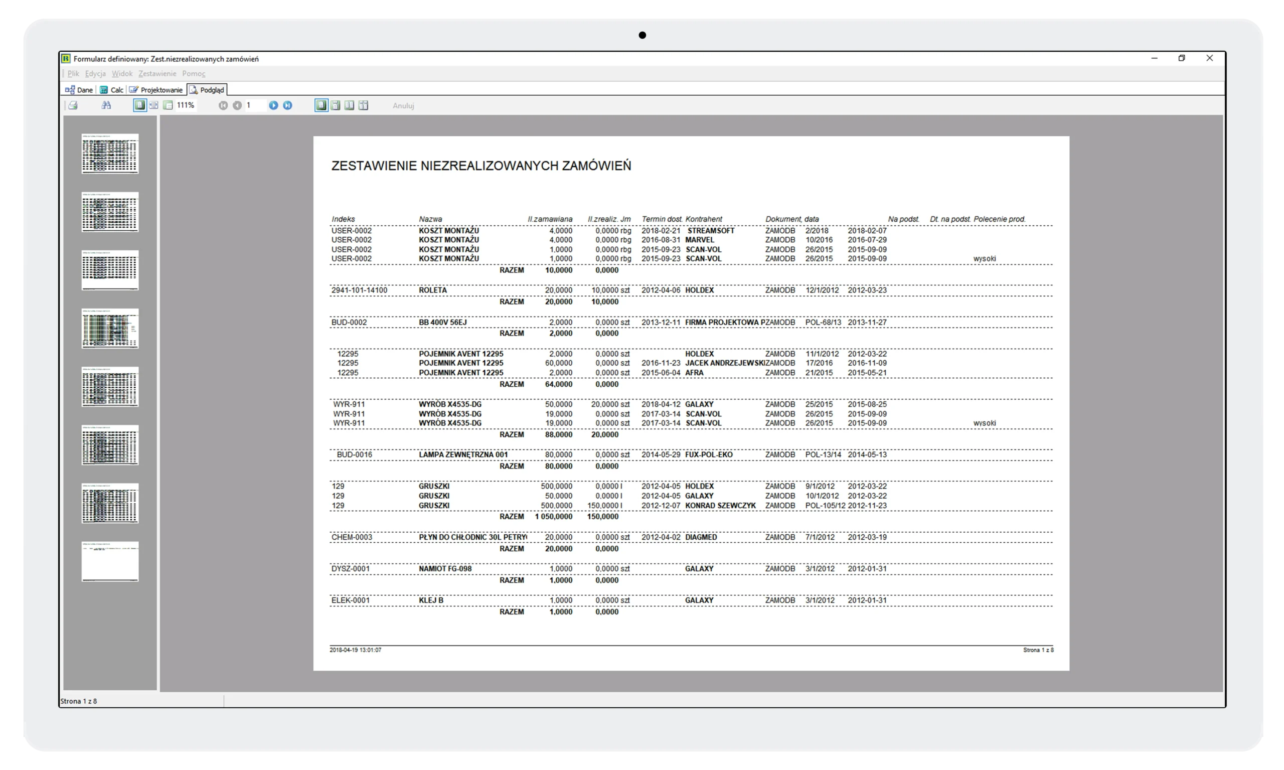 Moduł raporty i formularze 2 Streamsoft Kraków