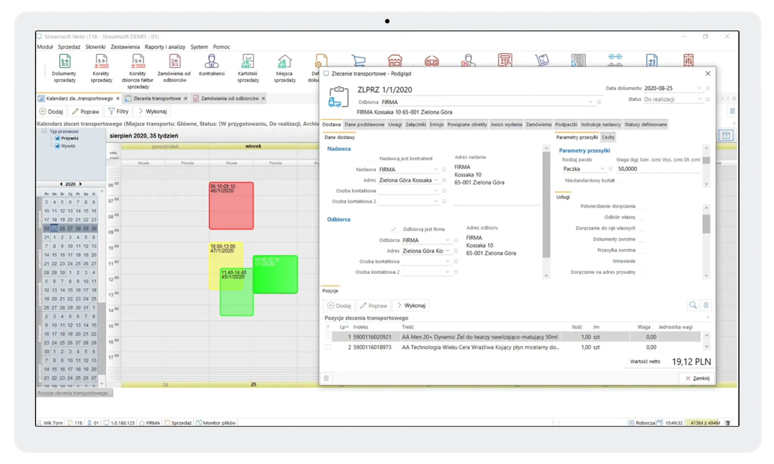 Moduł transport 1 Streamsoft Kraków